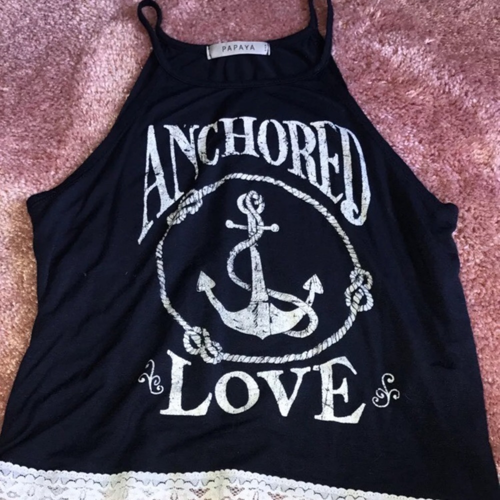 Navy Blue Top From Papaya